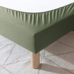 Terre de Nuit Cache-sommier coton jersey kaki 110x200
