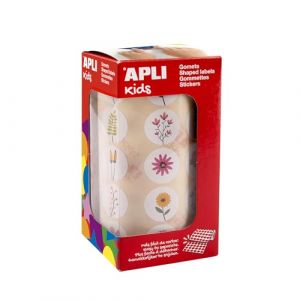 Rouleau de gommettes rondes - 20 mm - Motif fleurs - Apli