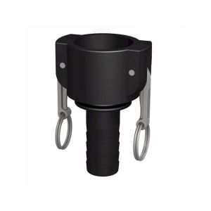 CPP - Raccord camlock femelle - male cannelé droit en polypropylène ø a: 1'' ø b: 25mm