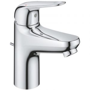Grohe Swift Mitigeur Monocommande Lavabo, Economie d'Eau, Taille S, Tirette et Vidage, Installation Facile, Chromé, 24316001