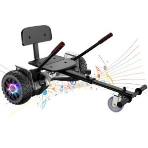 Hoverboard 8,5" + Hoverkart Ensemble Hy-B02c - Musique Bluetooth - Batterie 18v/5.2ah - Innovant Adapté Aux Enfants - Argentée + Noir