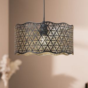 Decoratie Suspension en m&eacute;tal noire et dor&eacute;e