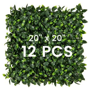 Coast Artificial Grass Wall Panels 12 pieces 50 x 50 cm Green - Imitation Gardenia Topiary pour l'intimité et la décoration