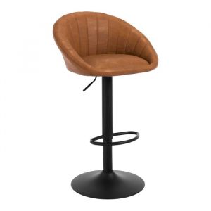 Woltu - Tabouret de Bar Chaise de Bar Pivotante Réglable en Hauteur, Tabouret Cuisine en Similicuir Vintage et métal, Marron