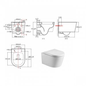 Grohe Pack WC B&acirc;ti autoportant + WC sans bride SAT + Abattant softclose + Plaque chrome mat (ProjectSATrimless-7)