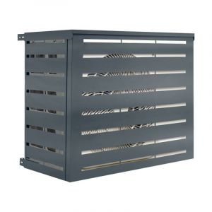 Idmarket Cache climatiseur en m&eacute;tal gris anthracite protection unit&eacute; ext&eacute;rieur 95 x 50 x 80 cm