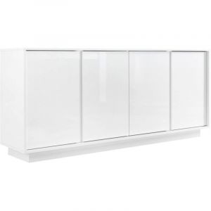 LYSIANE - Buffet 4 Portes Finition Blanc Laqué Brillant Weiss