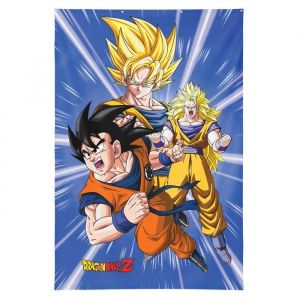 Décoration Murale Son Goku Dragon Ball Z 125×85 Cm Avec ?Illets Métalliques