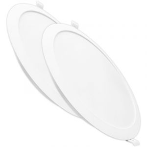 Panneau led Downlight Circulaire 18W 1650LM Coupe 190mm Driver Intégré Blanc Froid 6500K - Lot de 2 u.
