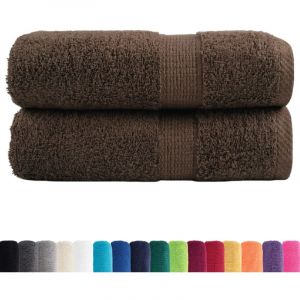 VidaXL Gants De Toilette De Qualit&eacute; Sup&eacute;rieure 2 Pcs Marron 100% Coton