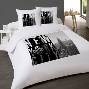 Dourev Housse de couette 260x240 bronx + 2 taies 100% coton