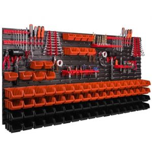 Panneau mural pour outils 173 x 78 cm avec 81 pcs Bo&icirc;te Orange et Noire XL V7