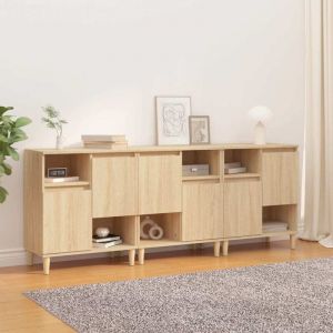 VidaXL Buffets 3 pcs chêne sonoma 60x35x70 cm bois d'ingénierie