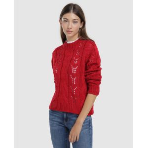 Image de Pepe Jeans Pull ajouré alpaga Rouge - Taille 38