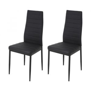 Lot de 2 chaises Simili noir L 42 x P 49 x H 97 cm JIM