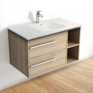 Cedam Double Vasque à encastrer 120x50cm Lavabo de salle de bain Blanc