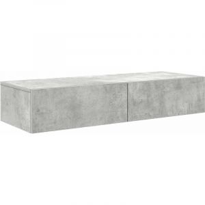 VidaXL Tag&egrave;re murale avec tiroirs gris b&eacute;ton bois d'ing&eacute;nierie