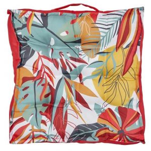 Coussin de sol 40x40 d&eacute;houssable tissu d&eacute;perlant paradis exotique - - ALTOBUY