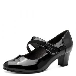 Jana Mary Jane Femme &agrave; Bride Vegan, Black Patent, 38 EU