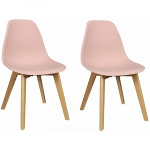 Image de The home deco factory 2 Chaises design scandinave à coque Holga - Rose poudré