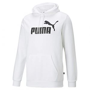 Puma Ess Big Logo Hoodie Sweat-Shirt, Blanc, S Homme
