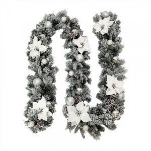 Guirlande garnie floqué Blanc