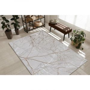 The Carpet - Mila tapis salon moderne court poil brillant gris, 80 x 150 cm
