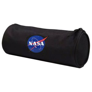 La Plume Dor&eacute;e Trousse noire en toile NASA