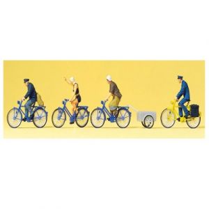 Preiser 10507 - Figurines Cyclistes et remorque