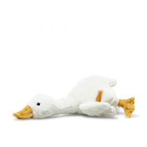 Steiff Gilda Oie Blanche 26 cm, Soft Cuddly Friends, Peluche Moelleuse pour Jouer et câliner, en Peluche Douce pour Une Peau Douce pour bébé, Lavable en Machine
