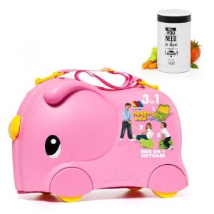 Molto Valise pour bébé - Smiler - Rose - Rigide - 4 roulettes - 360°
