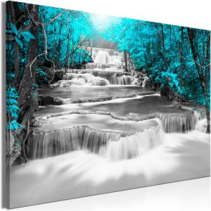 Artgeist Tableau - Cascade of Thoughts (1 Part) Wide Turquoise - 120x80