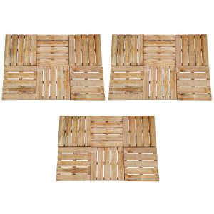 Image de VidaXL Dalles de terrasse 18 pcs 50x50 cm Bois Marron