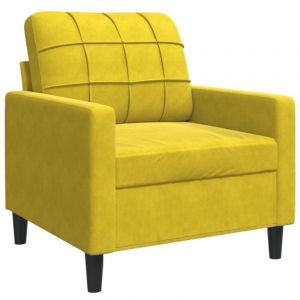 VidaXL Fauteuil Jaune 60 cm Velours, fauteuil, canapé confortable, siège de canapé, canapé, fauteuil de club, fauteuil tv, canapé de relaxation