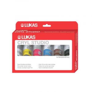 Lukas Cryl Studio - Set 6 tubes 75ml de peinture acrylique