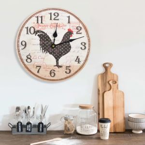 Image de VidaXL Horloge murale avec motif de coq Multicolore 30 cm MDF