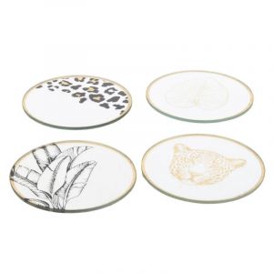 Lot de 4 Dessous de Verre "Natural Wild" 10cm Or Prix
