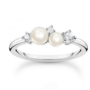 Thomas Sabo Bague Perles Avec Pierres Argent Sterling 925 Gris - Couleur Gris - Taille XS