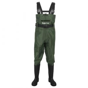 Night Cat Pêche Waders Cuissardes pour Hommes Femmes Chasse Waders Poitrine avec Bottes imperméable Respirant Crosswater pêche, Vert, Taille 41