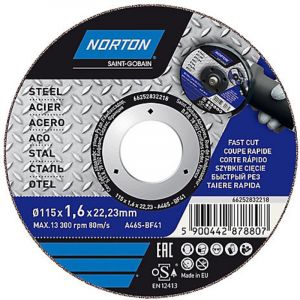 Norton clipper Disque de coupe métal 115x1,6x22,2 mm
