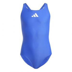 Adidas Fille Solid Small Logo Swimsuit, Semi Lucid Blue/White, 18-24 Months