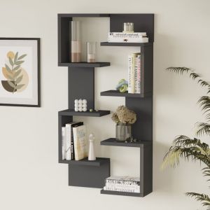 Lot de 2 &eacute;tag&egrave;res murales Omn 93 x 24 x 15 cm anthracite [en.casa]