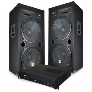 Gemini DJ Set SONORISATION DJ CLUB LSC215 Boomers 38cm + Amplificateur 4000W + Câblages