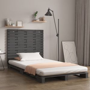 VidaXL Tête de lit murale Gris 146x3x91,5 cm Bois massif de pin