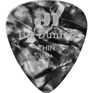 Dunlop Classic Celluloid, 12-pack Thin Black Pearloid