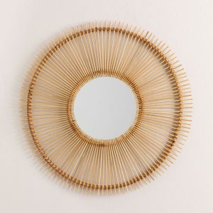 Miroir mural rond en rotin Biok SKLUM NATUREL cm