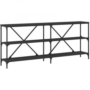 VidaXL Table console noir 180x30x75 cm bois d'ingénierie et fer