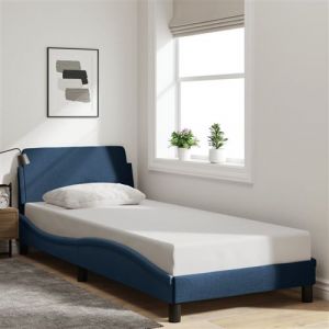 VidaXL Cadre de lit avec tête de lit Bleu 80x200 cm Tissu