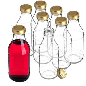 Bouteille en verre de jus 330 ml avec bouchon pour bouteilles de jus pour jus de teintures 8 pièces - Kadax
