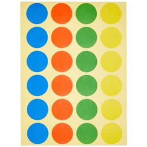 Maul Stickers 19 mm (480 Pièces), Autocallant Multicolor en 4 Couleurs, Accessoires pour Mallette d'Animation, Tableau Blanc et Cartes d'Animation, Sticker Ronde en Papier, Multicolore